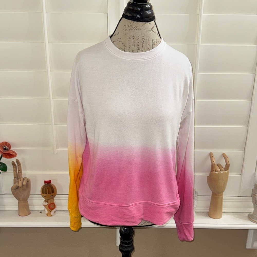 Sundry Dip Dyed Sweatshirt Tangerine/Pink